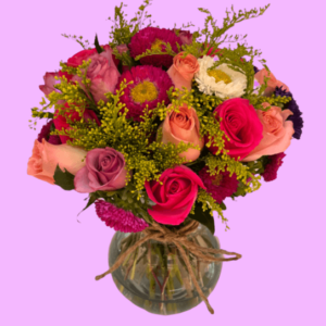 arreglo floral rosas y margaritas