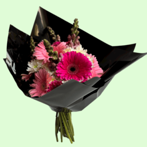 gerberas y perritos bouquet
